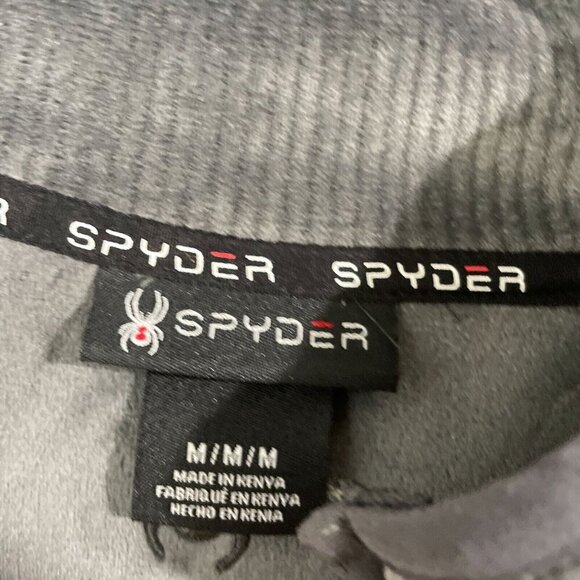 NEW Spyder Mens M Gray 1/4 Zip Pullover Sweatshirt Polyester  Blend Ribbed - Picture 4 of 9